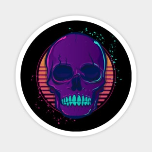 Skull & Sunset Retrowave Magnet